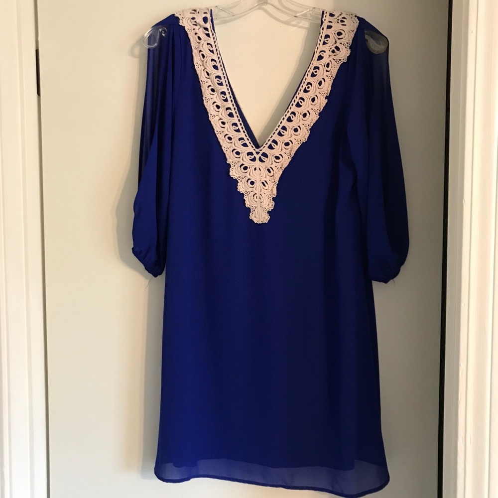 Chiffon slit sleeve dress